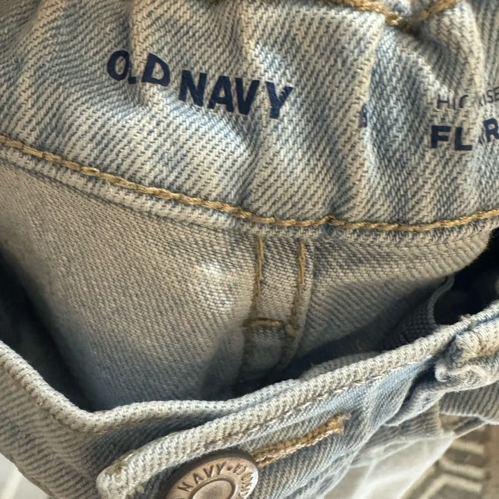 Old Navy Light Blue Distressed Flare Jeans